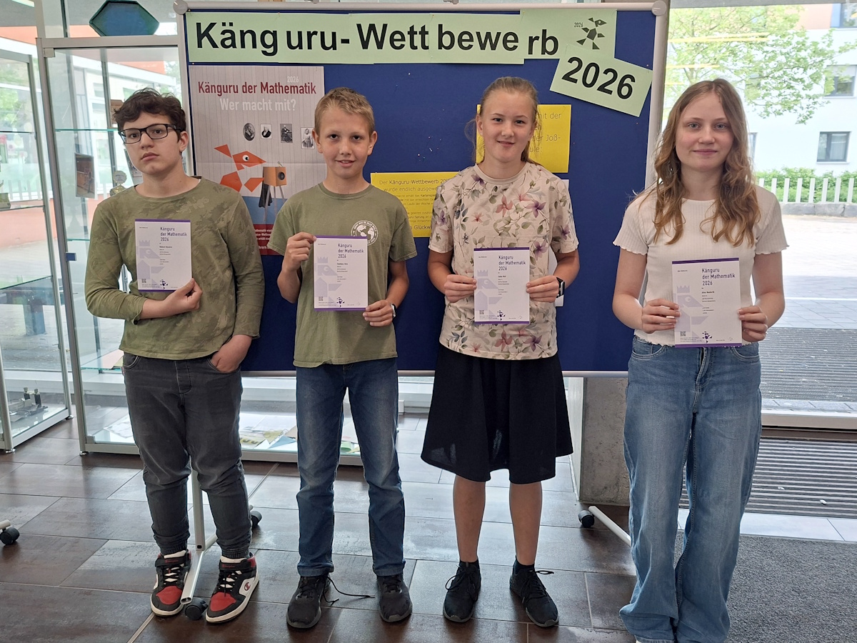 Die diesjährigen Schulsieger des Känguru-Wettbewerbs mit der jeweils höchsten Punktzahl