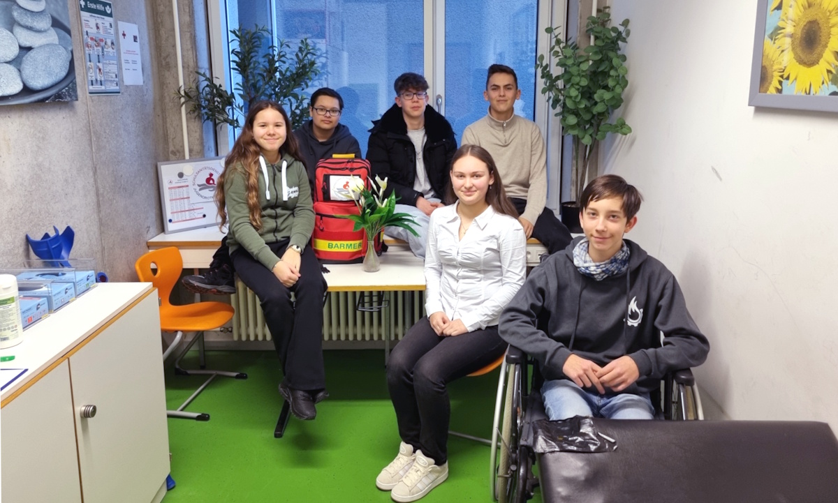 Teil des Schulsanitätsdienstes im Schuljahr 2025/26